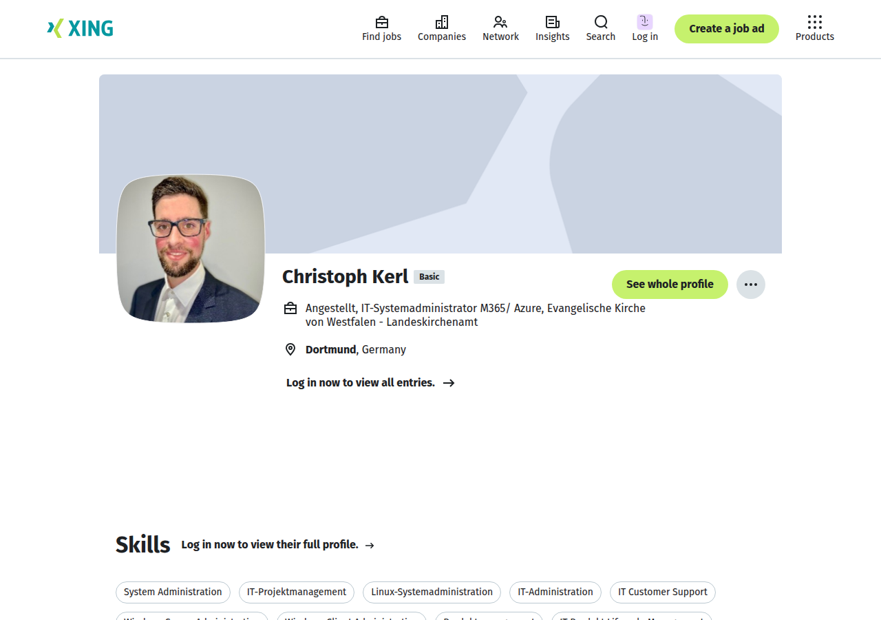 Screenshot of xing.com