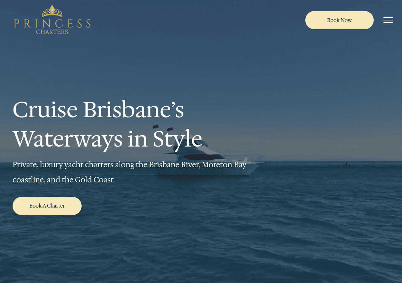 Screenshot of princesscharters.com.au