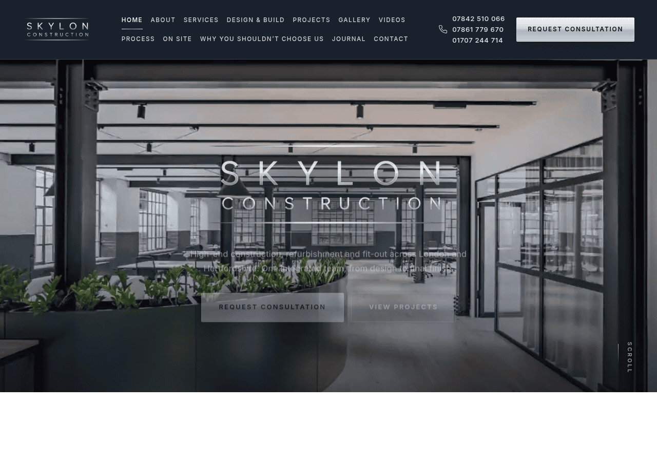 Screenshot of skylonconstruction.com