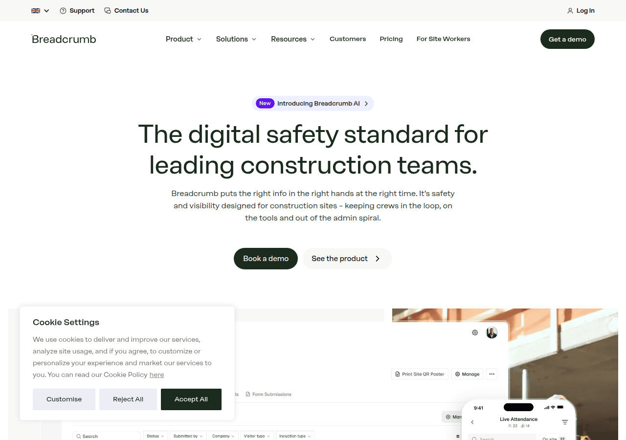 Screenshot of breadcrumb.co