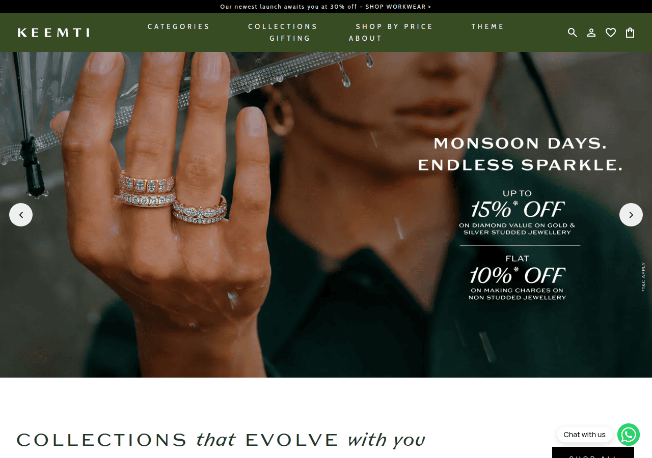 Screenshot of keemtijewels.com