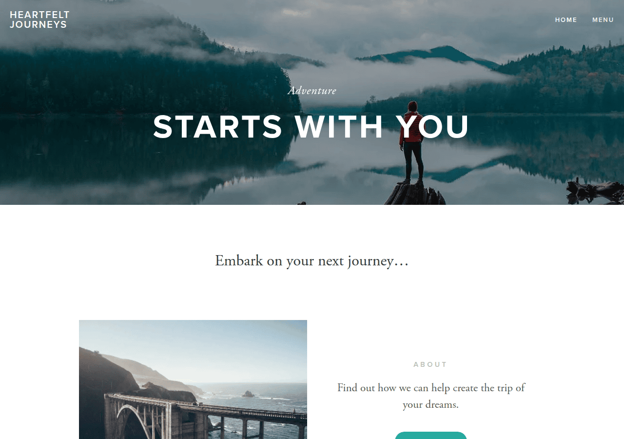 Screenshot of hfjourneys.com