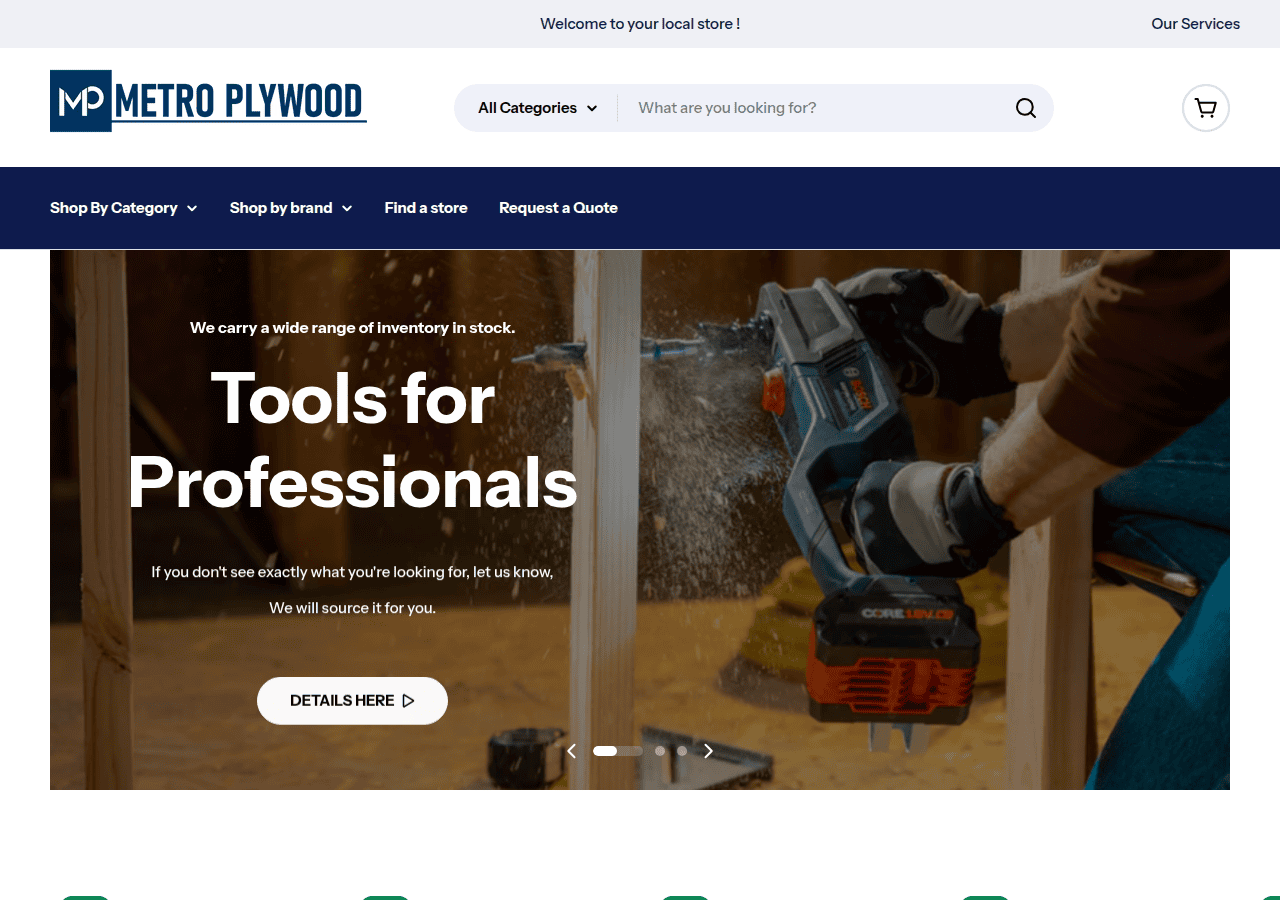 Screenshot of metroplywood.com