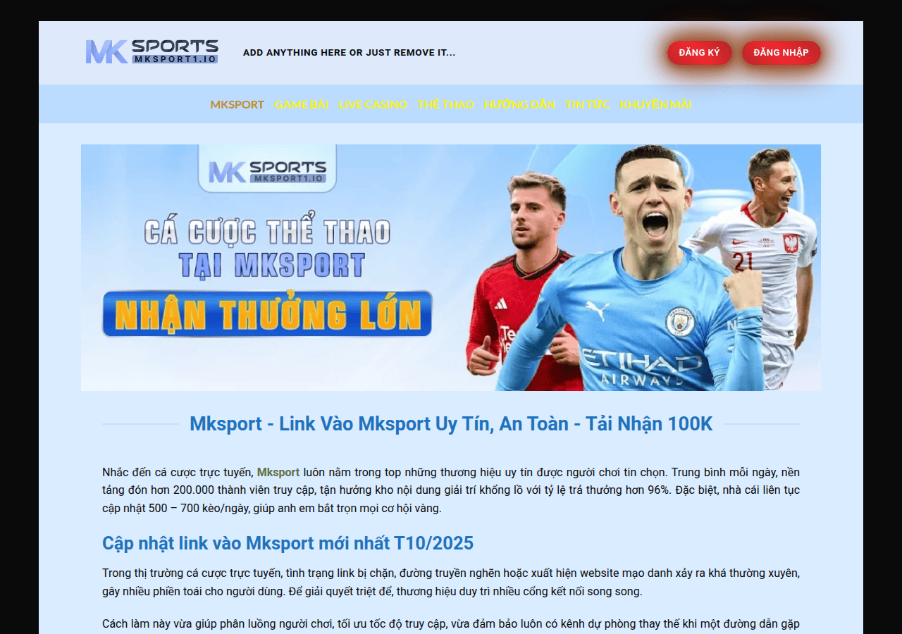 Screenshot of mksport1.io