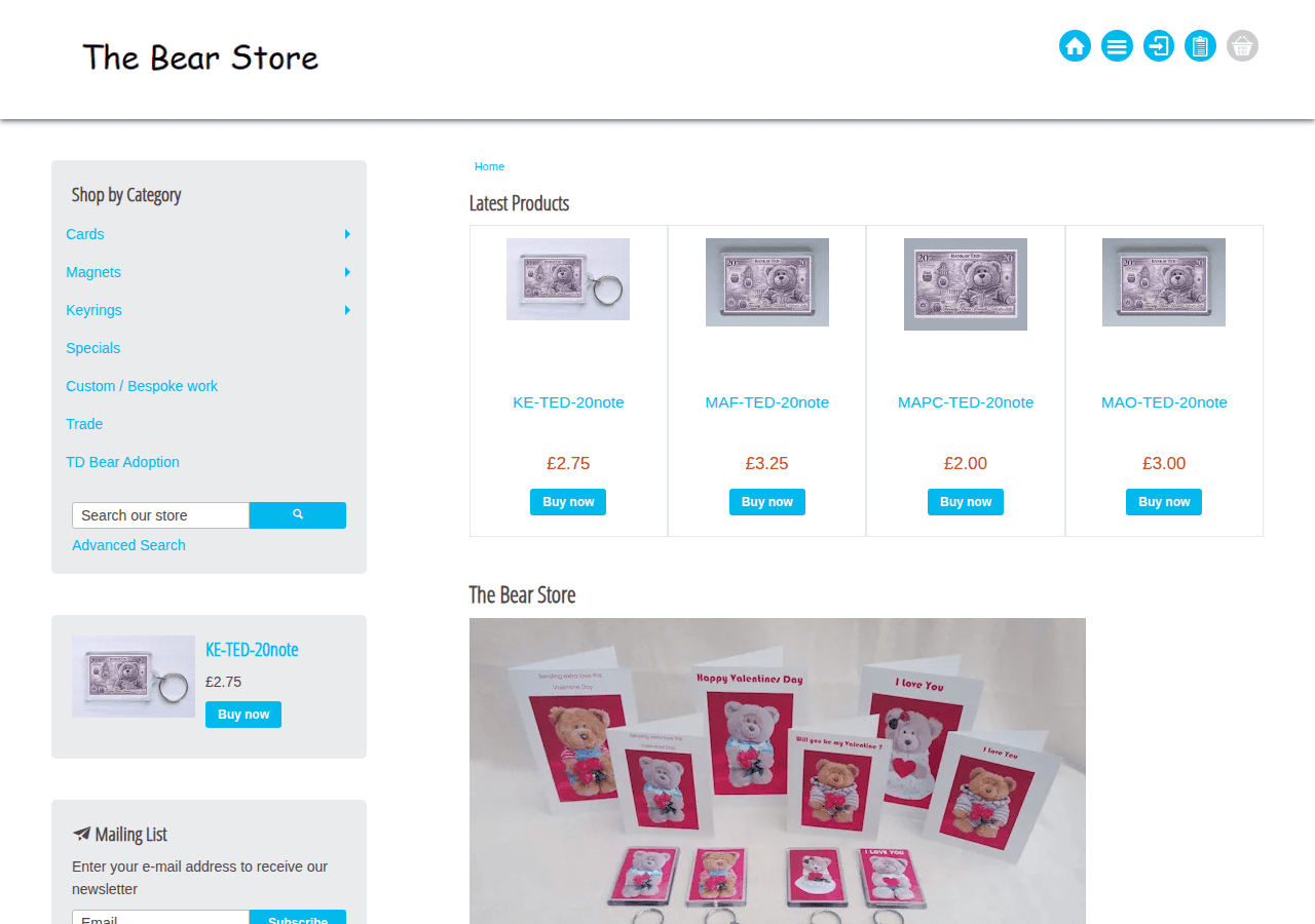 Screenshot of thebearstore.uk