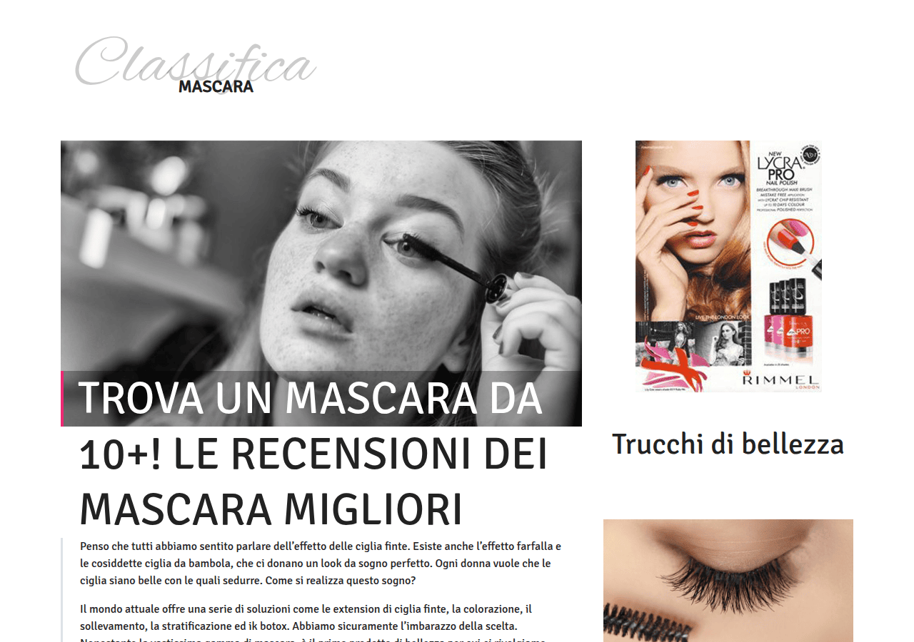 Screenshot of recensionimascara.it