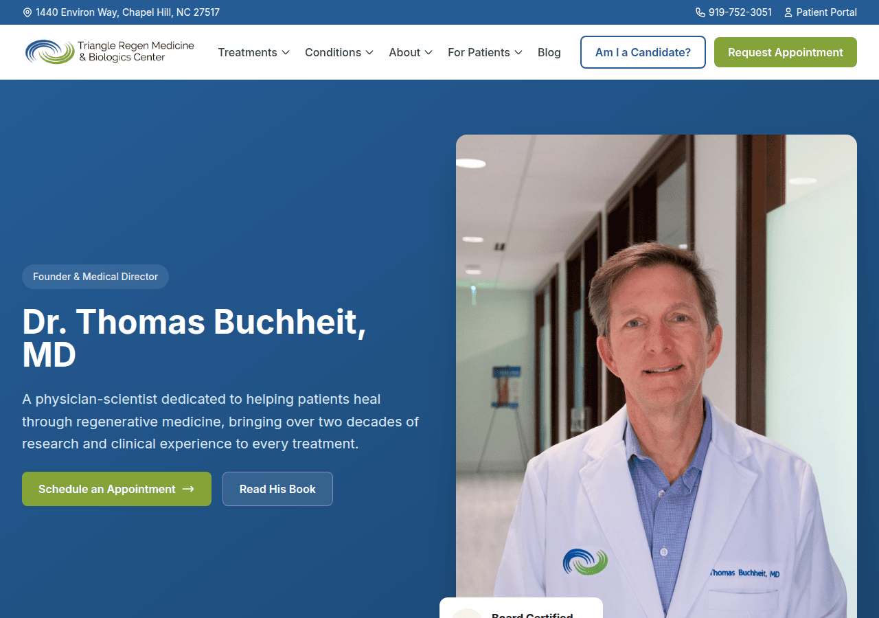 Screenshot of triregenmed.com