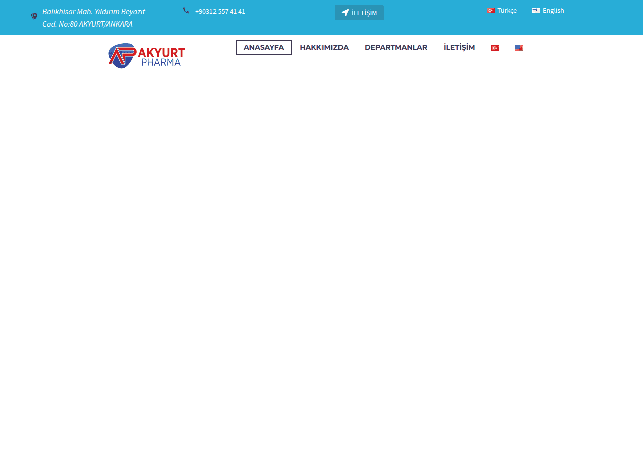 Screenshot of akyurtpharma.com