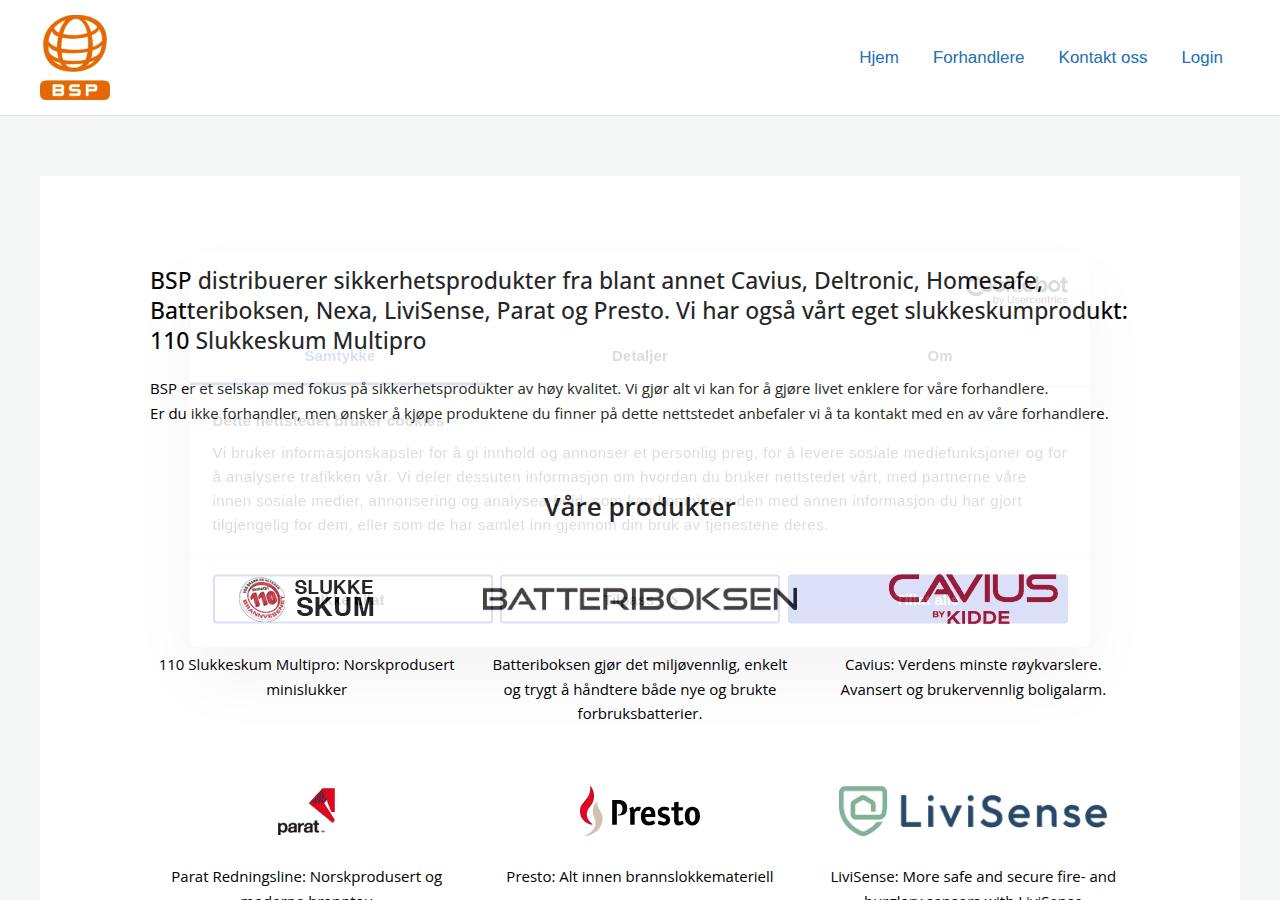 Screenshot of bsp.no