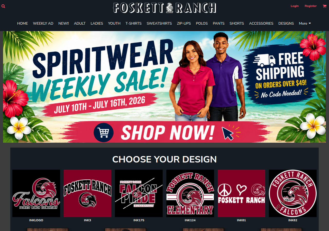 Screenshot of frspiritwear.com