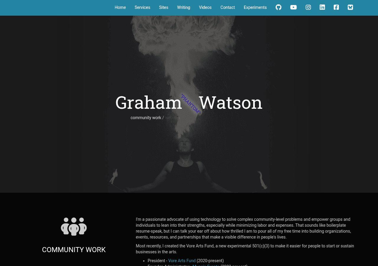 Screenshot of phantomwatson.com
