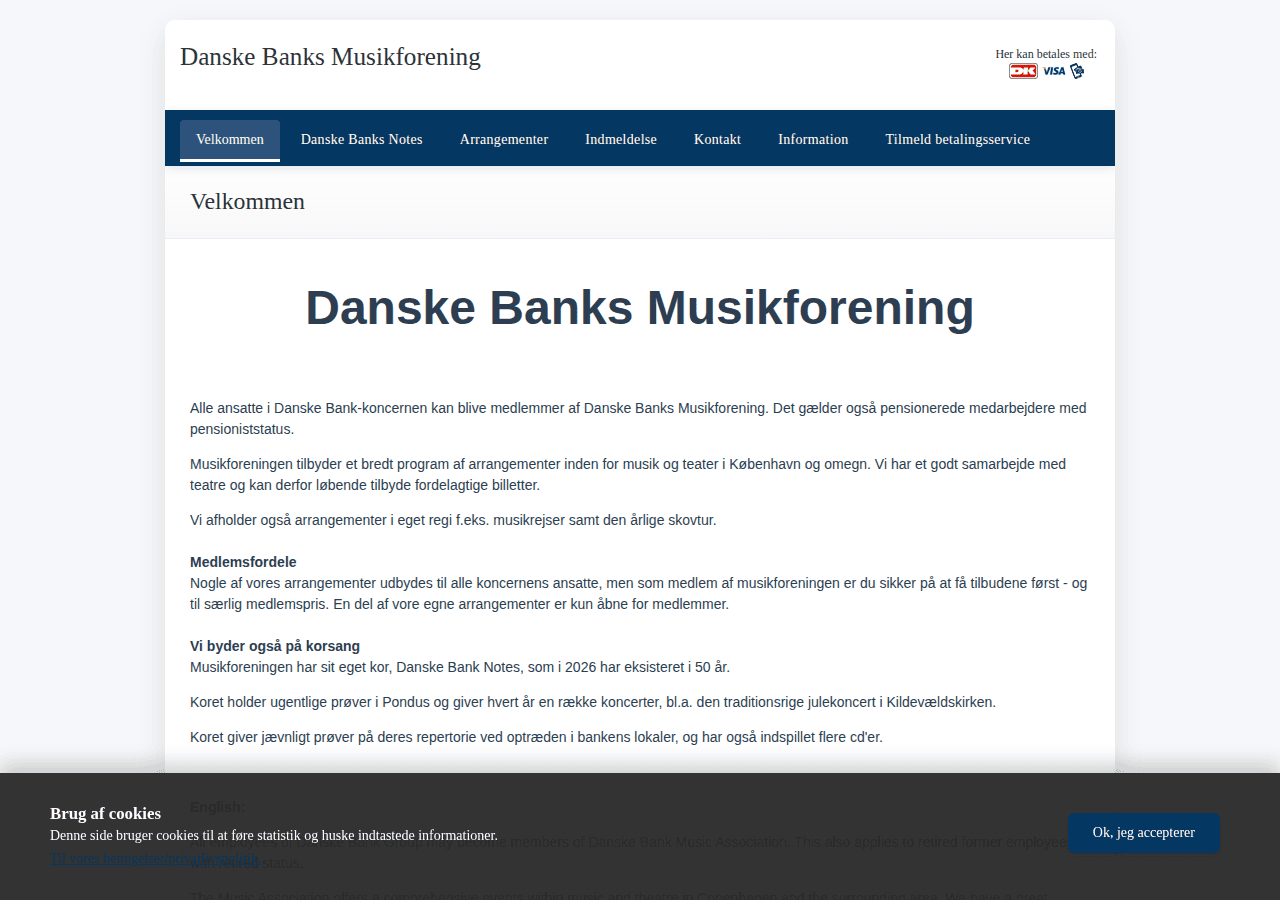 Screenshot of danskebankmusik.dk