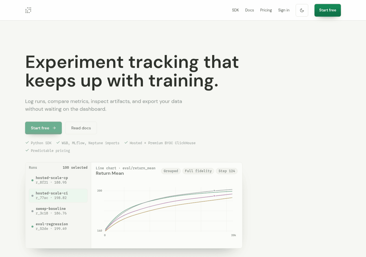 Screenshot of instantml.ai