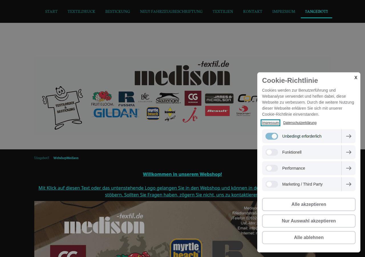 Screenshot of medison-textil.de