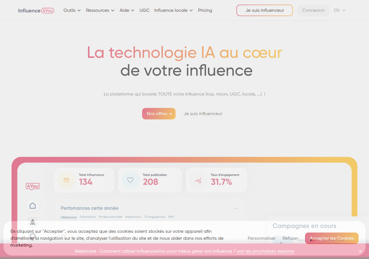 Screenshot of influence4you.com