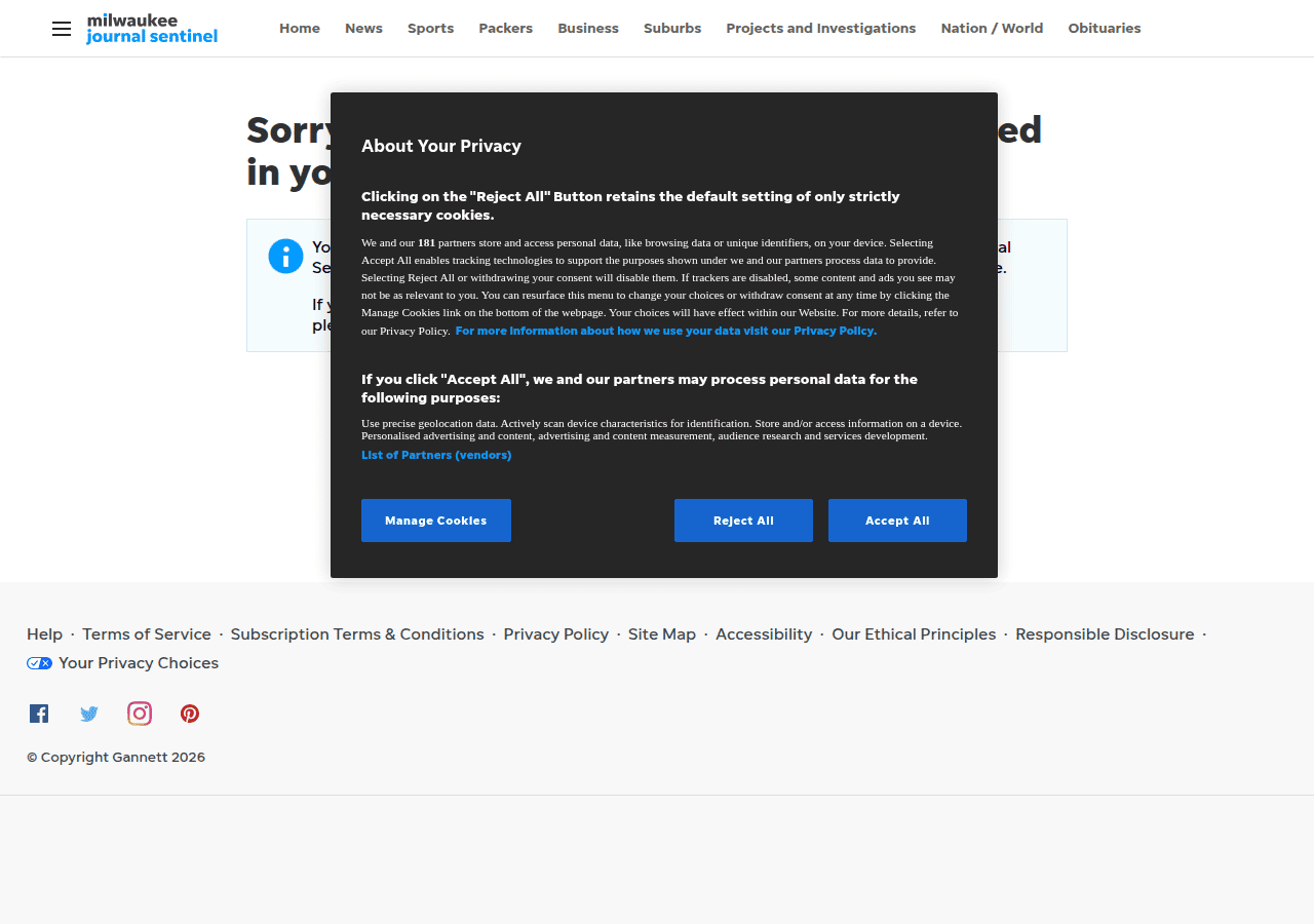 Screenshot of jsonline.com