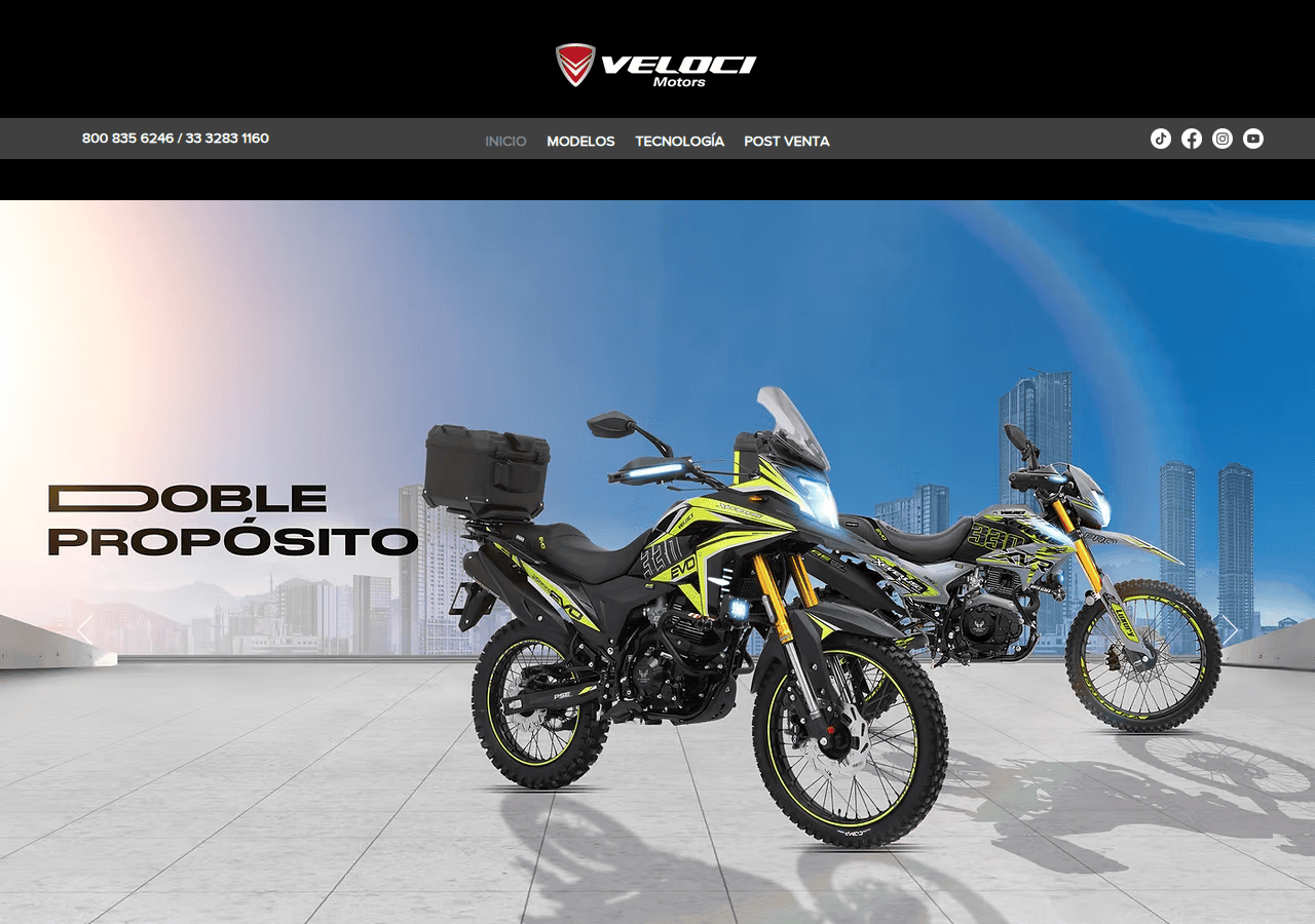 Screenshot of velocimotors.com.mx