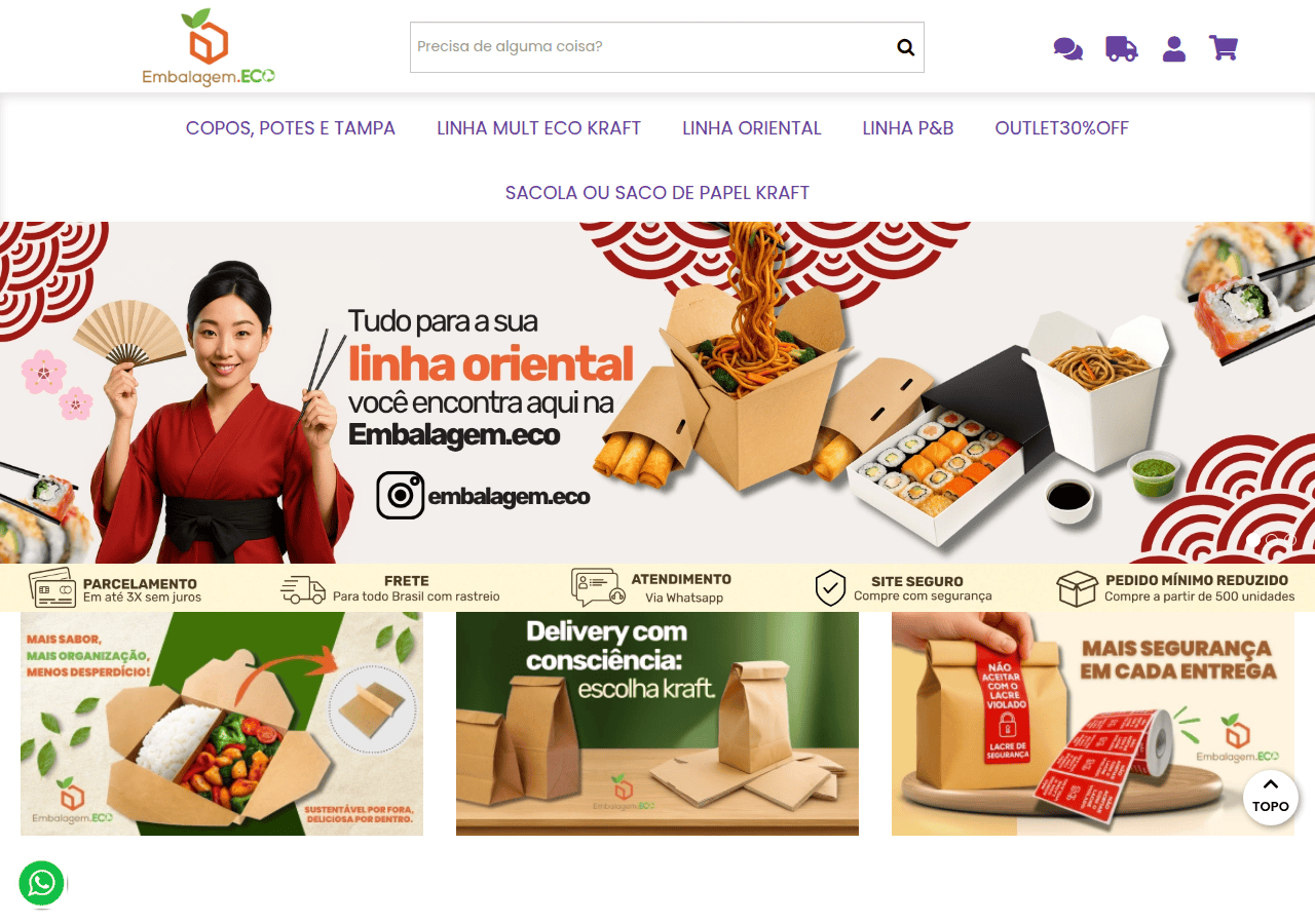 Screenshot of embalagemeco.com.br