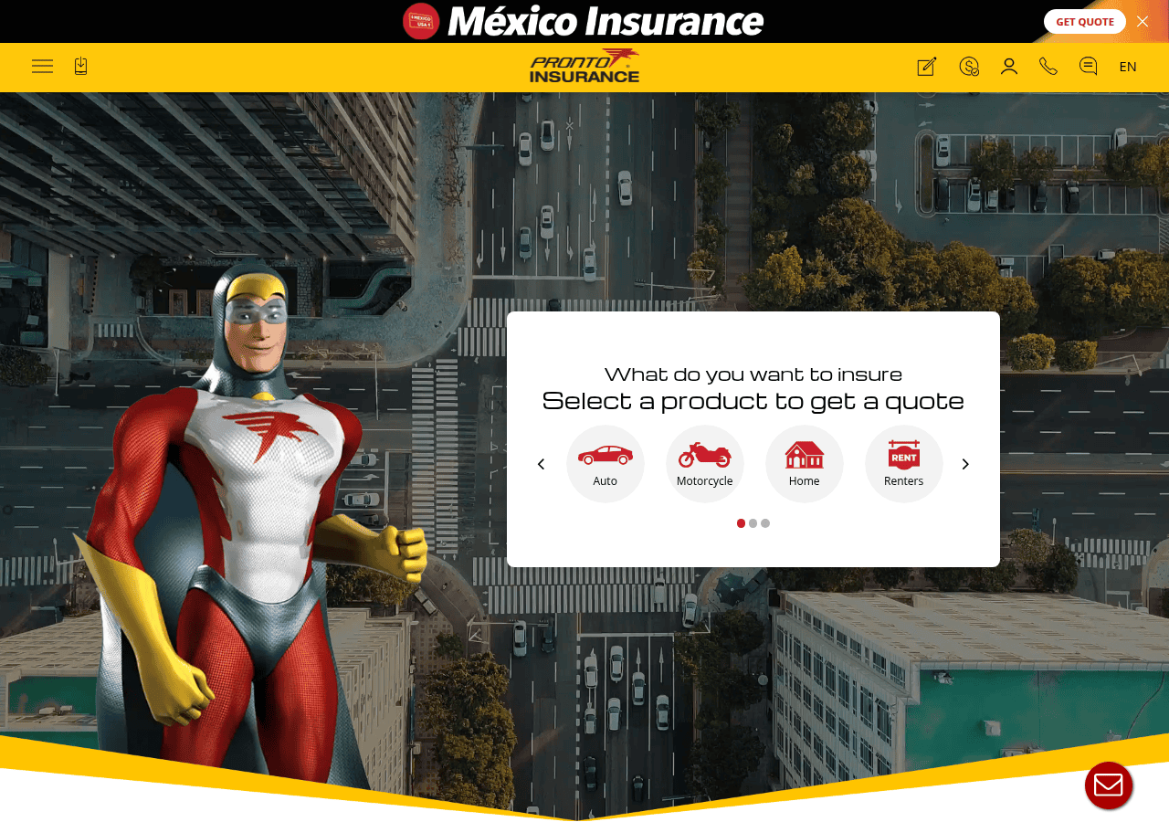 Screenshot of prontoinsurance.com