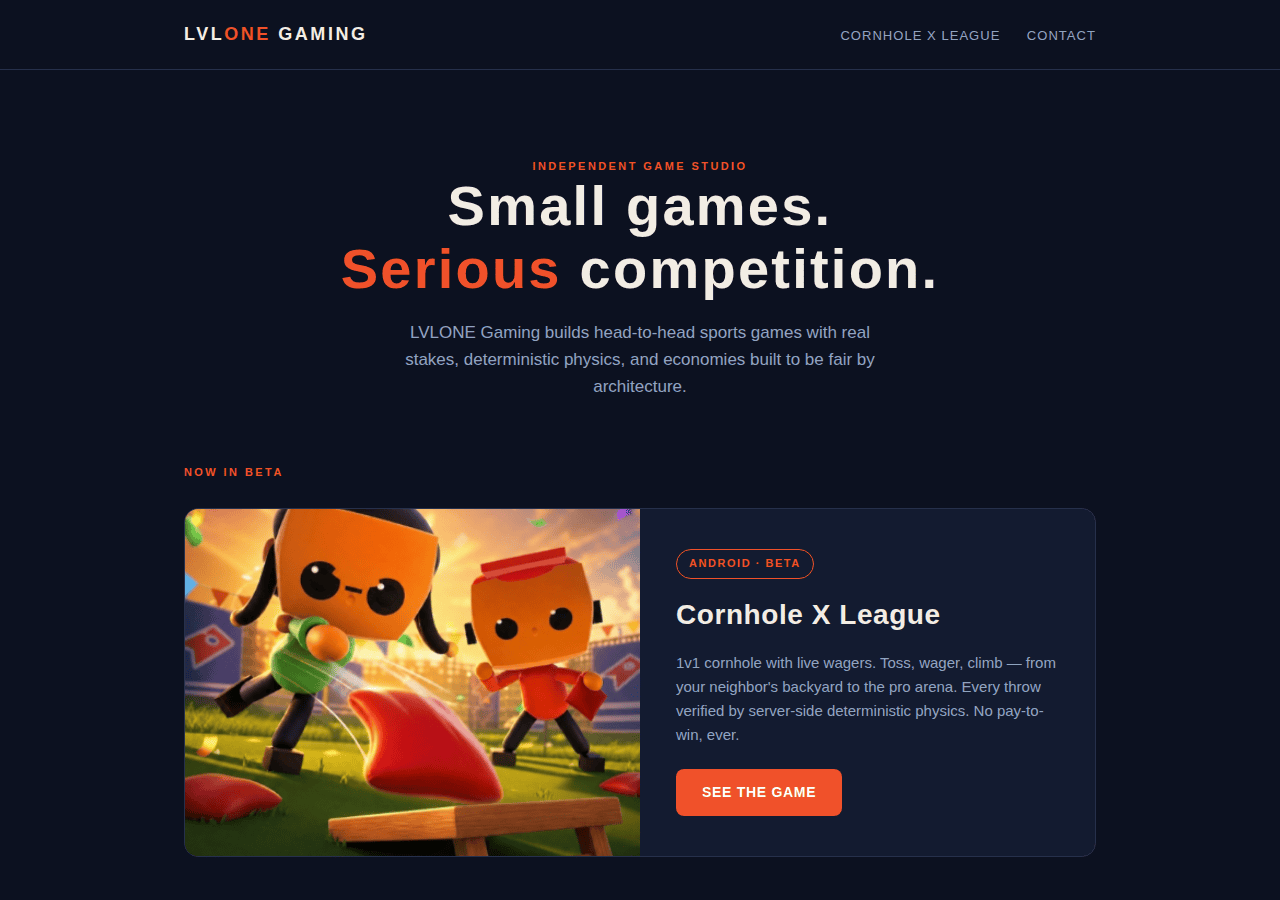 Screenshot of lvlonegaming.com