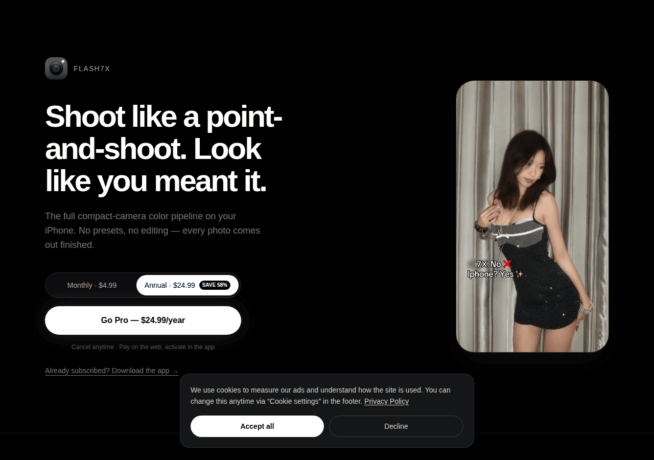 Screenshot of flash7x.app