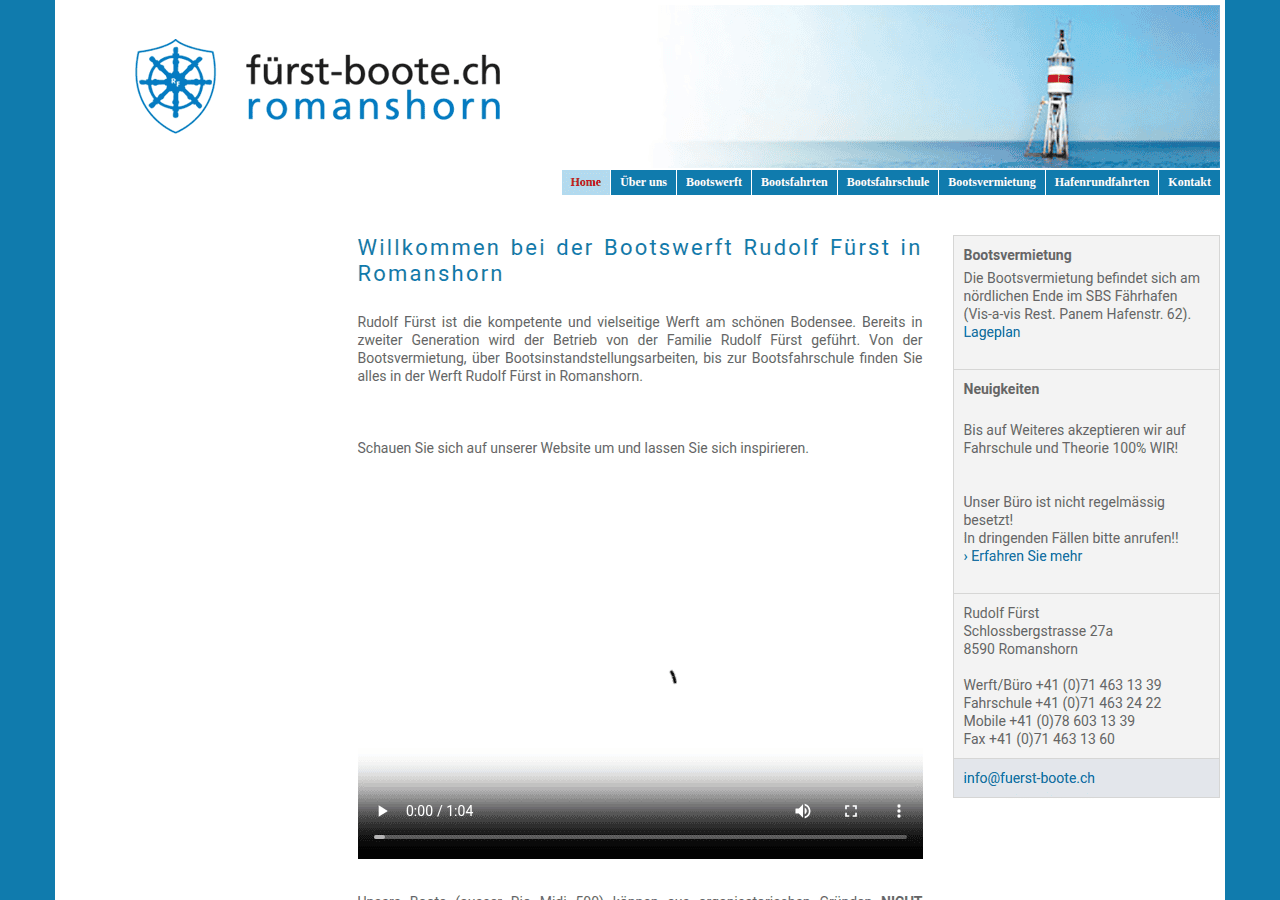 Screenshot of fuerst-boote.ch