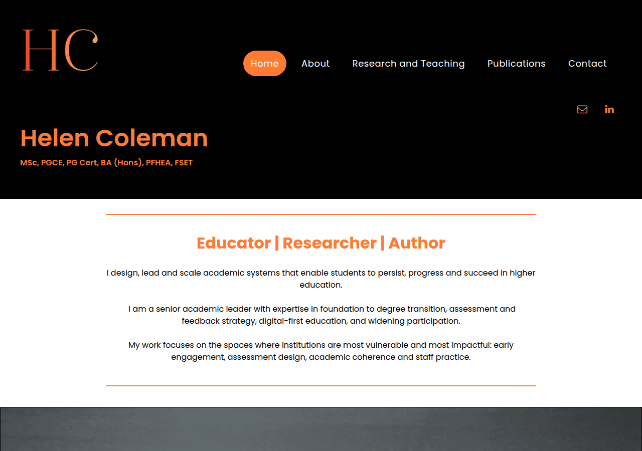 Screenshot of helencoleman.co.uk