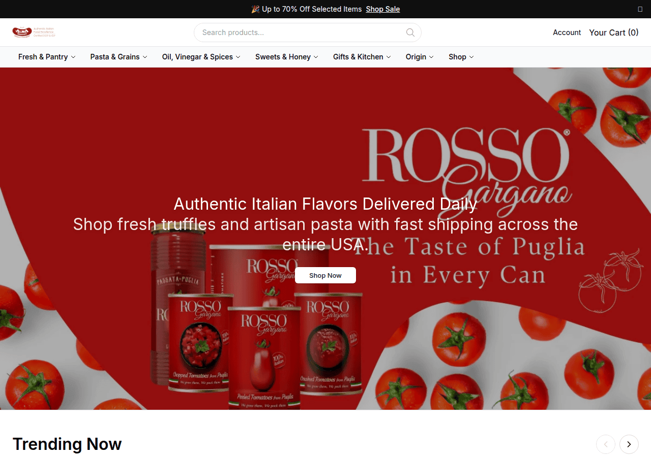Screenshot of getalmagourmet.shop