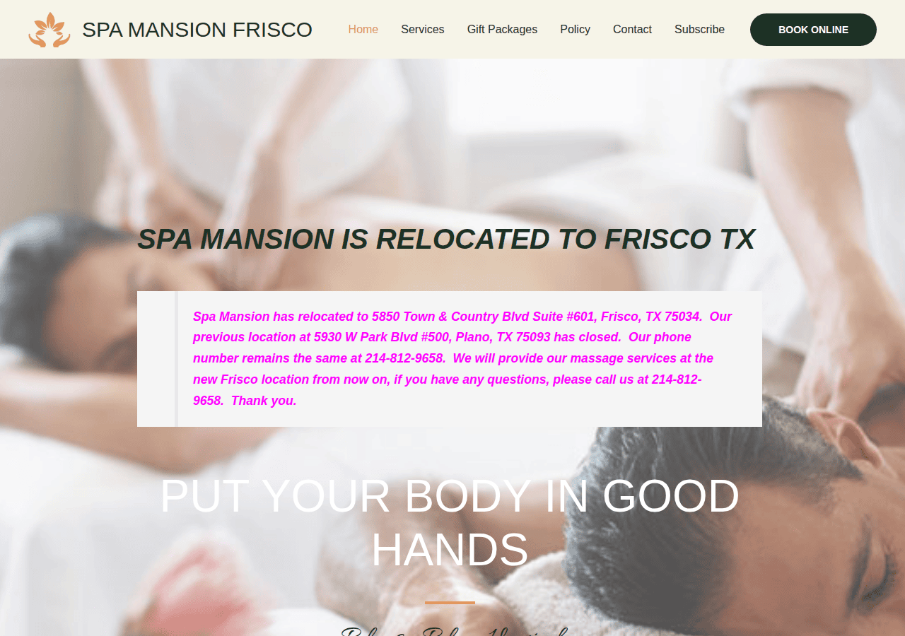 Screenshot of spamansionfrisco.com