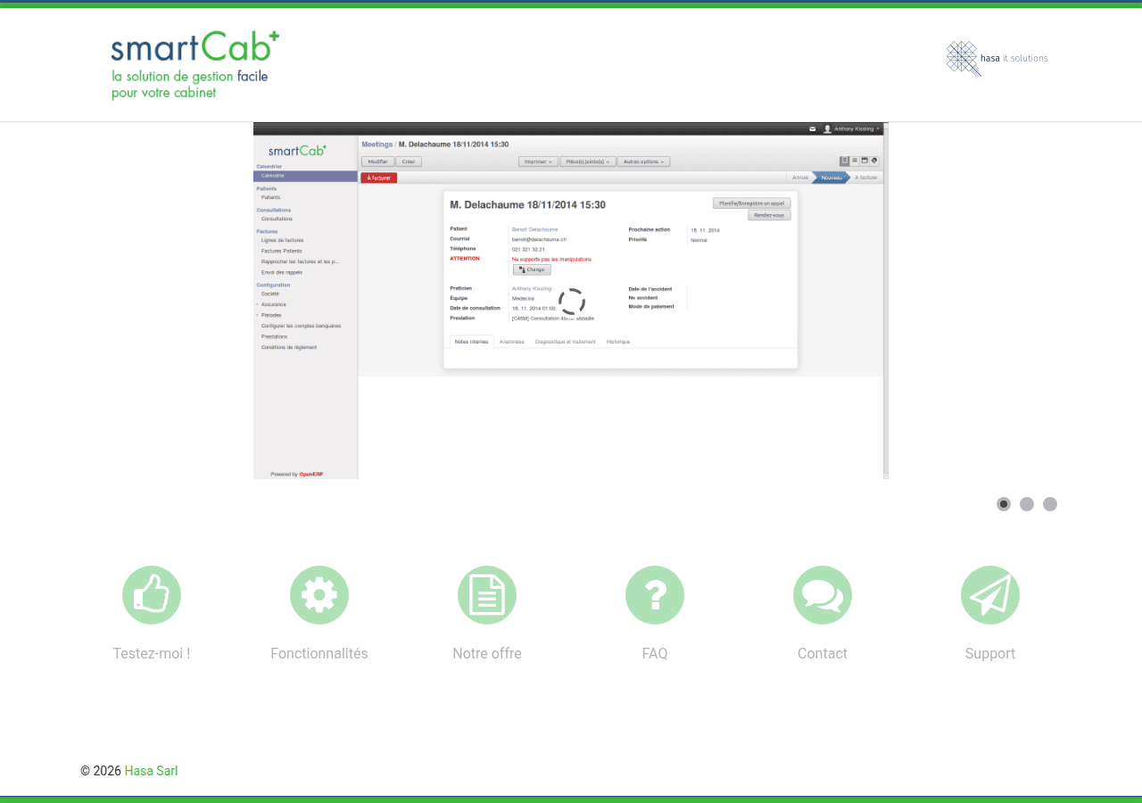 Screenshot of smartcab.ch