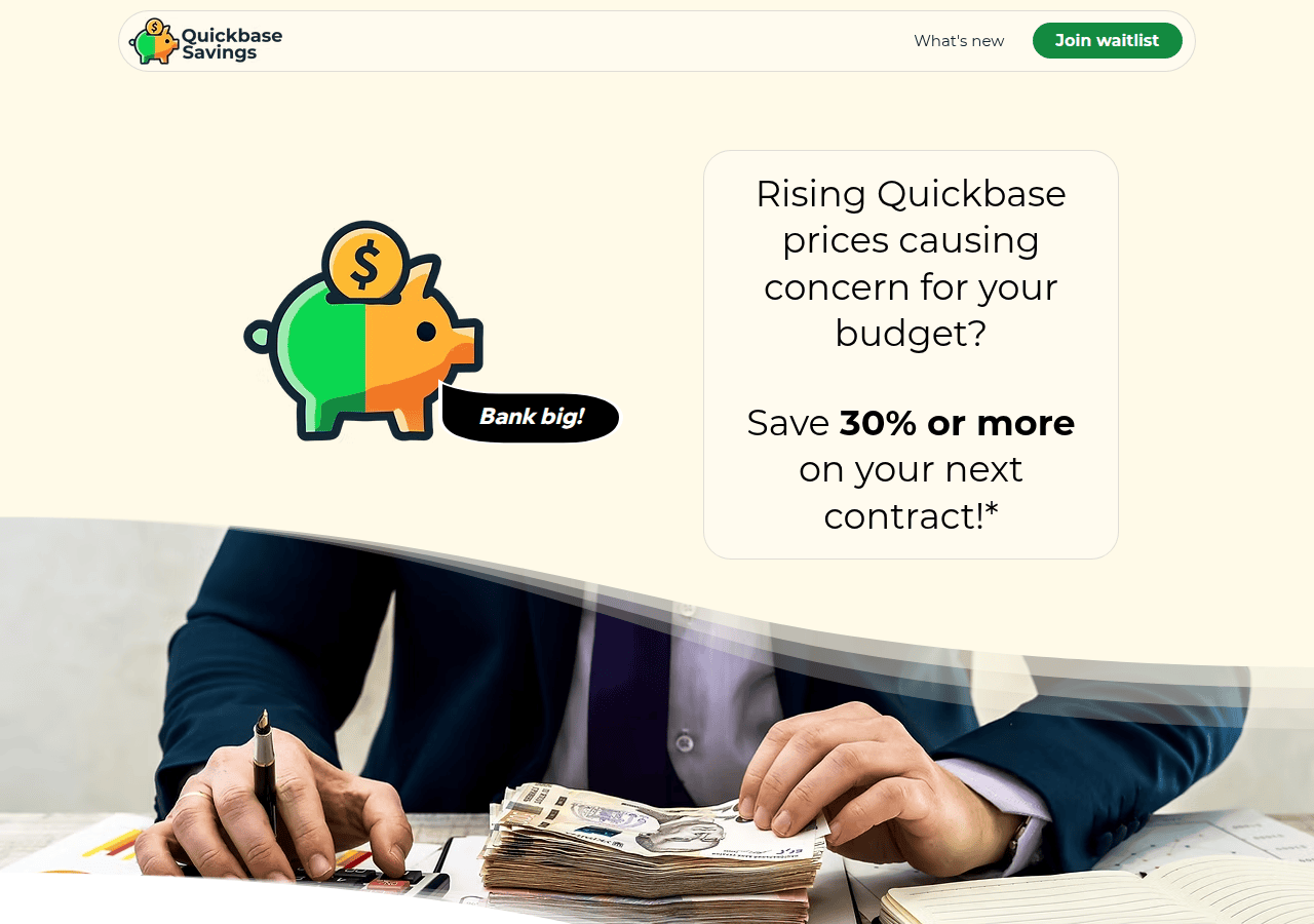Screenshot of quickbasesavings.com