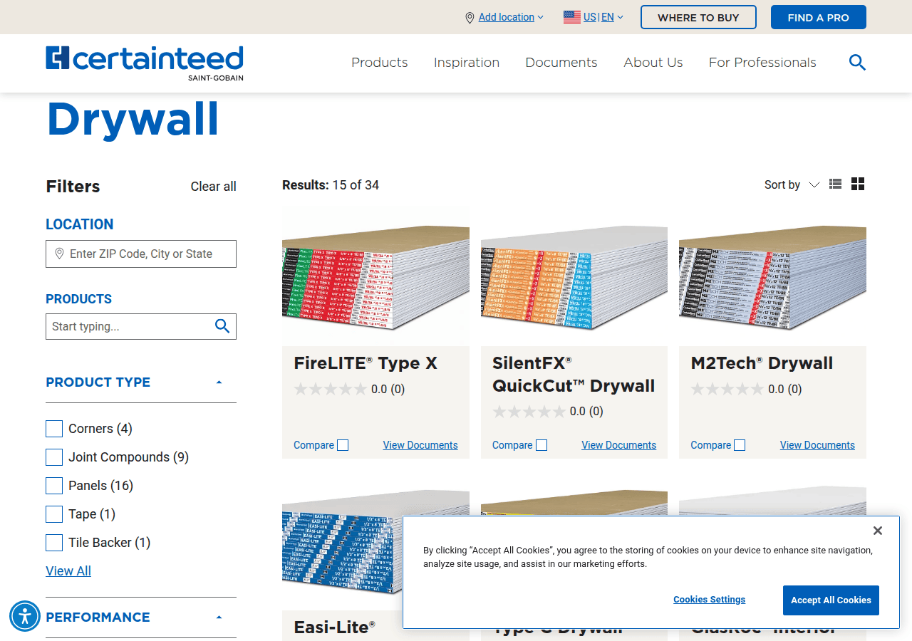 Screenshot of certainteed.com