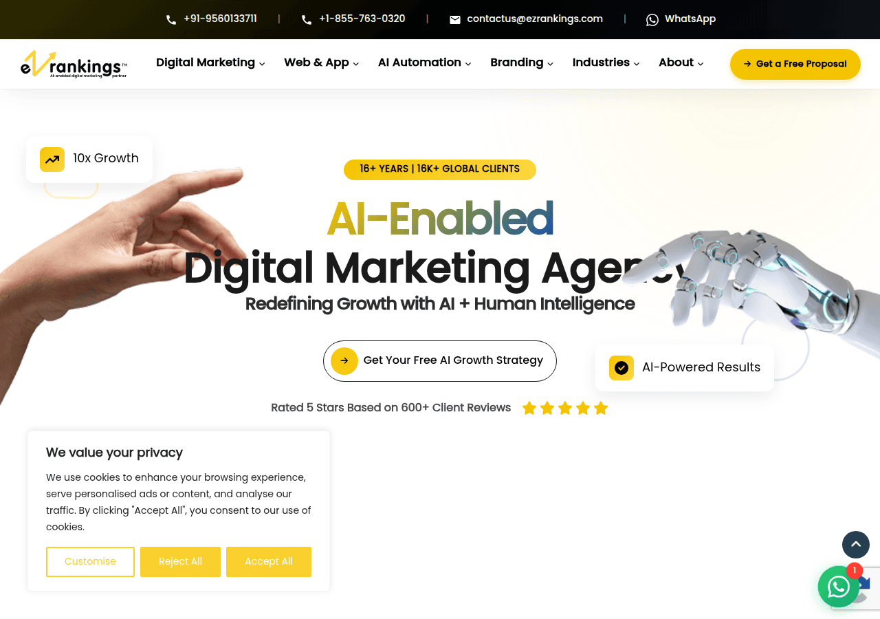 Screenshot of ezrankings.com