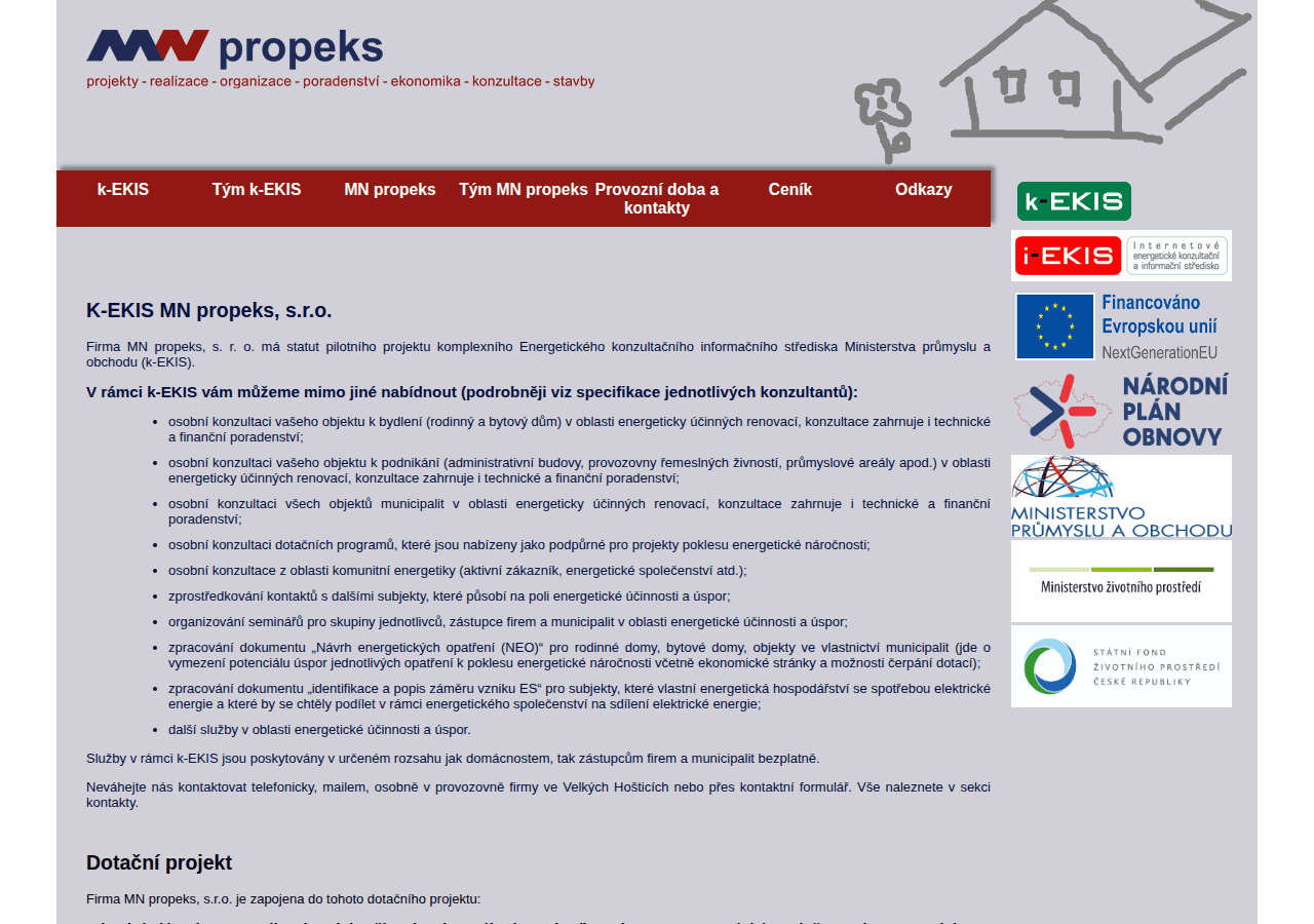 Screenshot of mnpropeks.cz