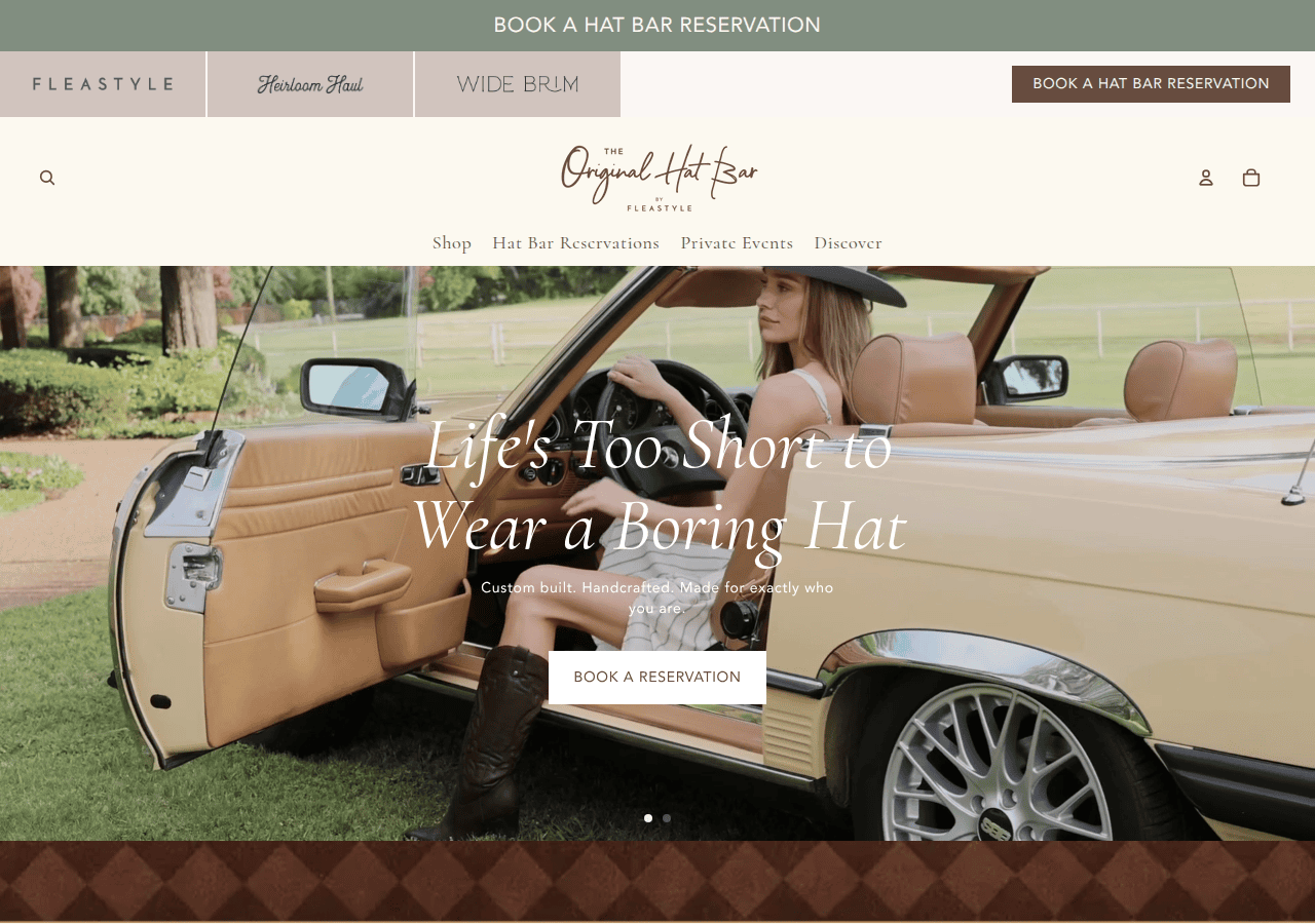 Screenshot of originalhatbar.com