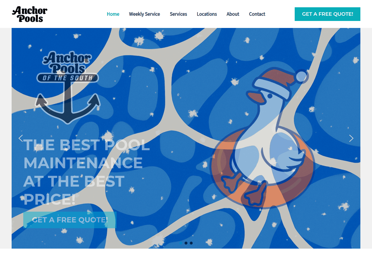Screenshot of anchorpoolsofthesouth.com