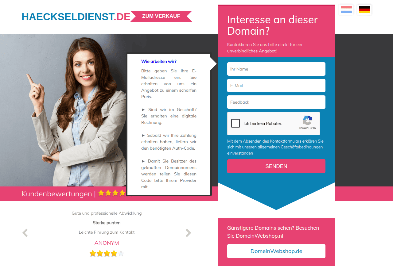 Screenshot of domeinwebshop.nl