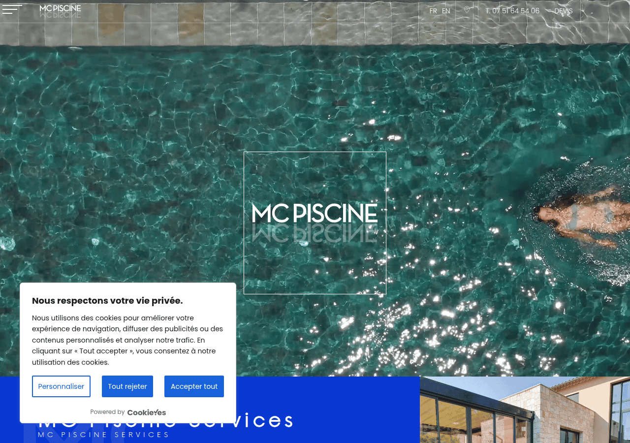 Screenshot of mcpiscine-services.com