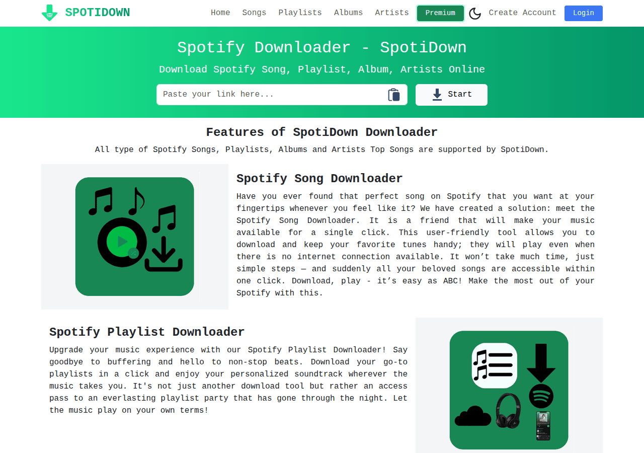 Screenshot of spotidown.me