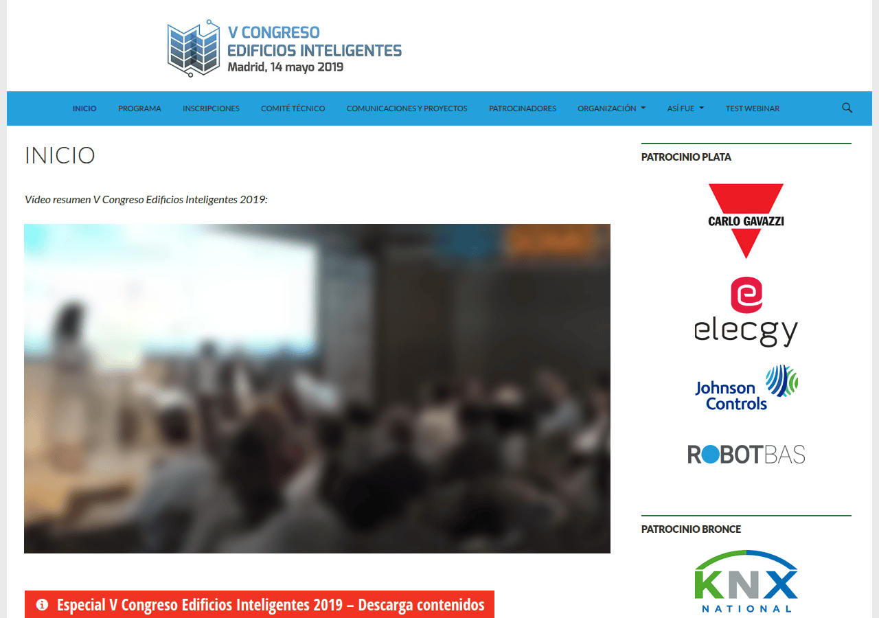 Screenshot of congreso-edificiosinteligentes.es