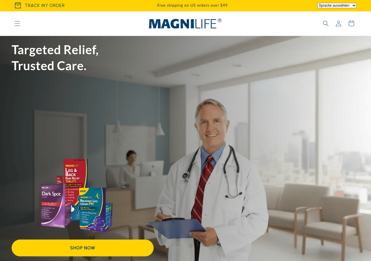 Screenshot of magnilife.com