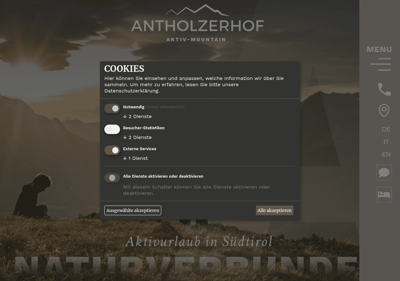 Screenshot of antholzerhof.com