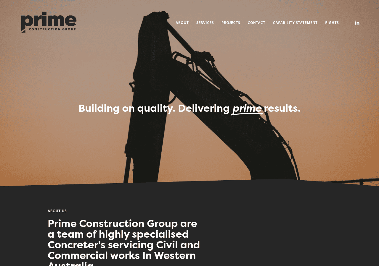 Screenshot of primeconcretegroup.com