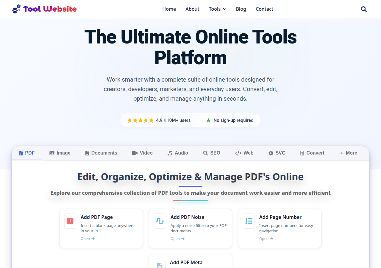 Screenshot of toolweb.site