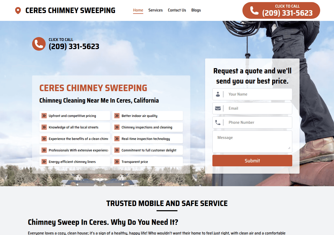 Screenshot of cereschimneysweep.us