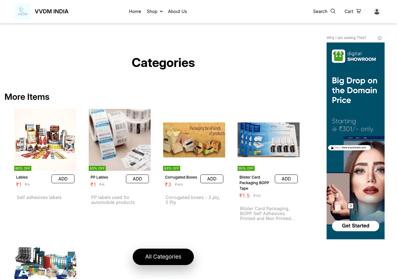 Screenshot of vvdmindia.com