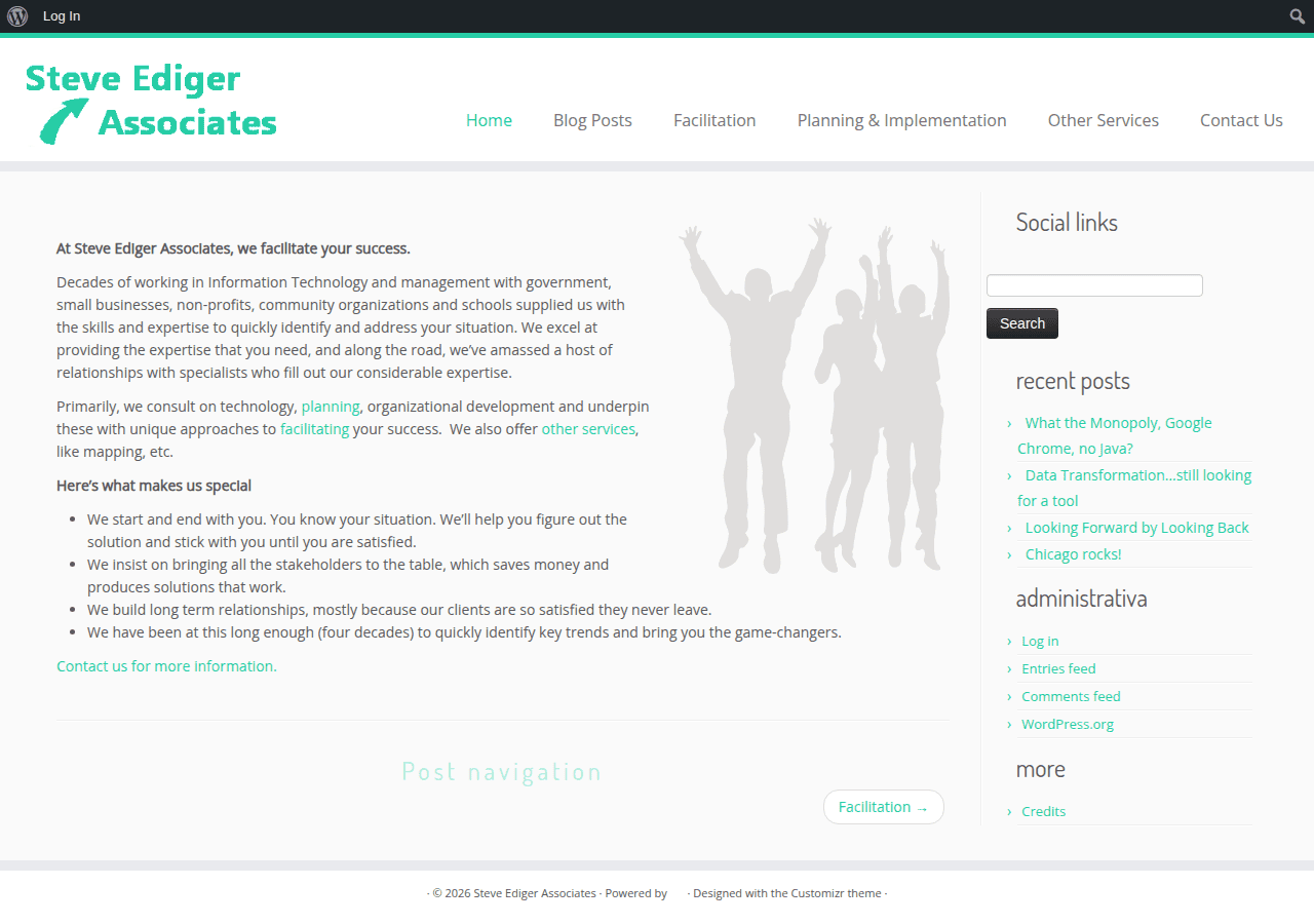 Screenshot of steveediger.com