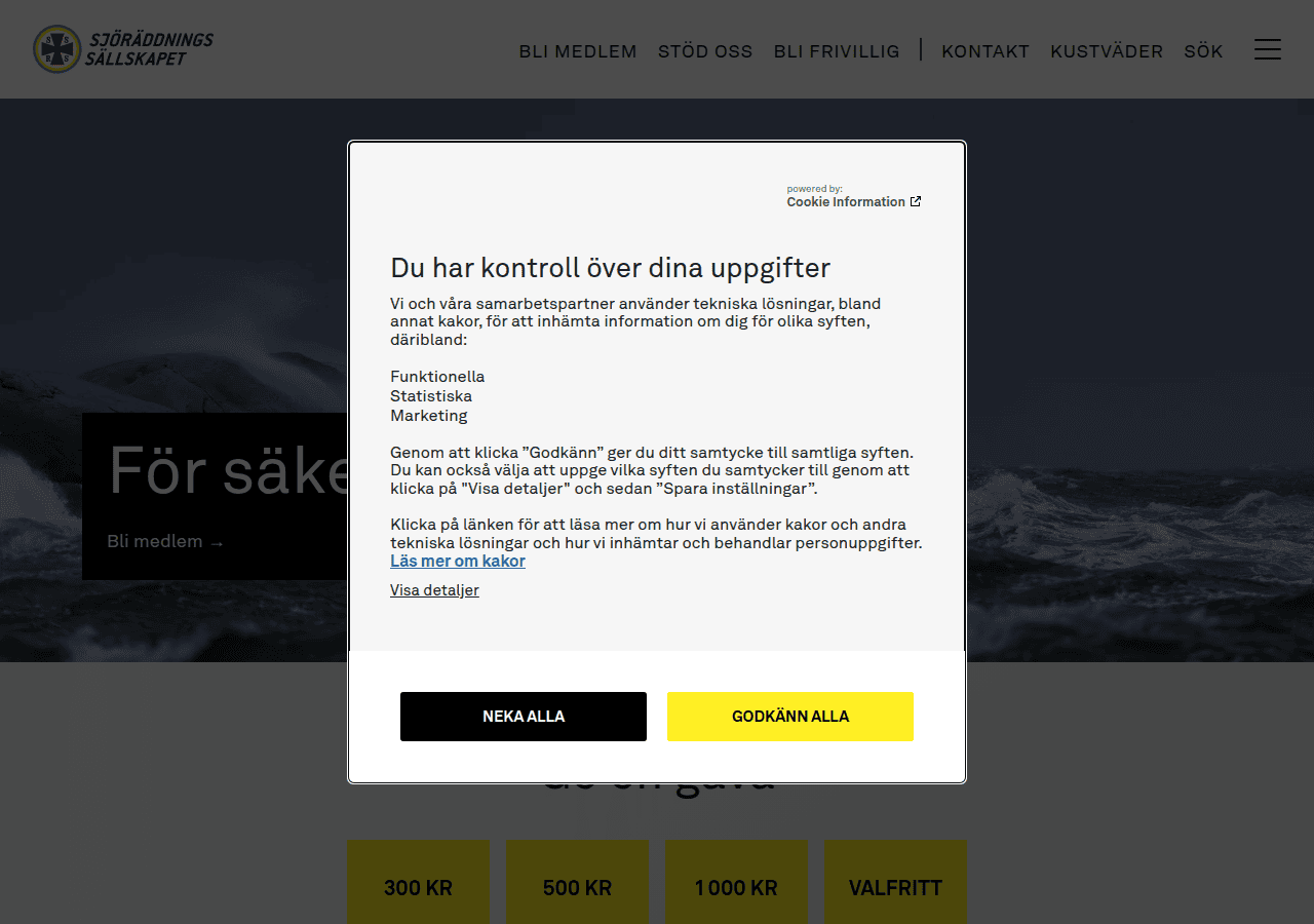 Screenshot of sjoraddning.se