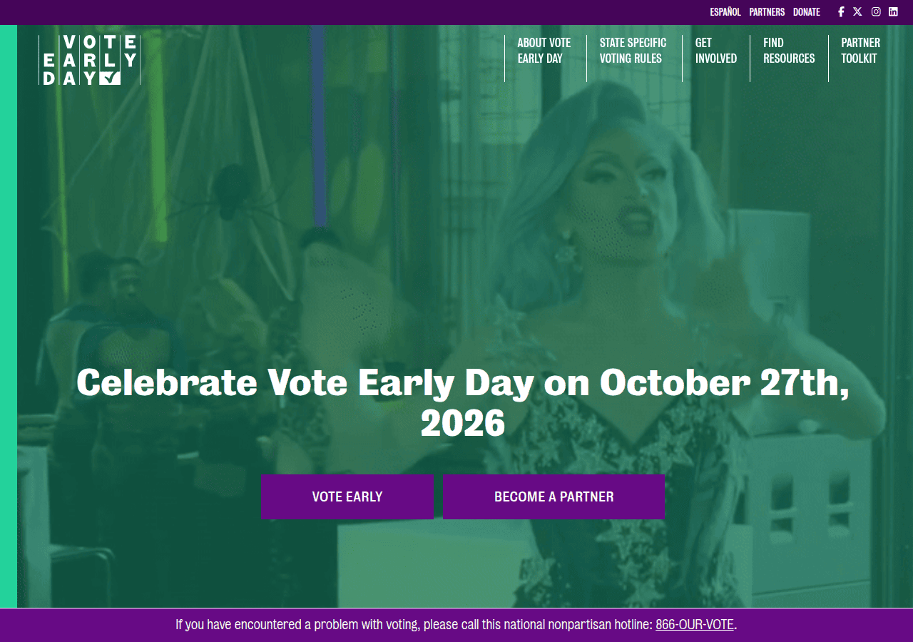 Screenshot of voteearlyday.org