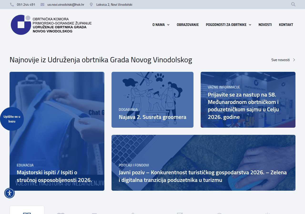 Screenshot of obrtnici-novivinodolski.hr